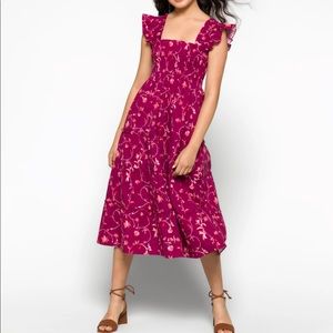 HP🎉⭐️  Hill House Home Ellie Nap Dress in Burgundy Botanical